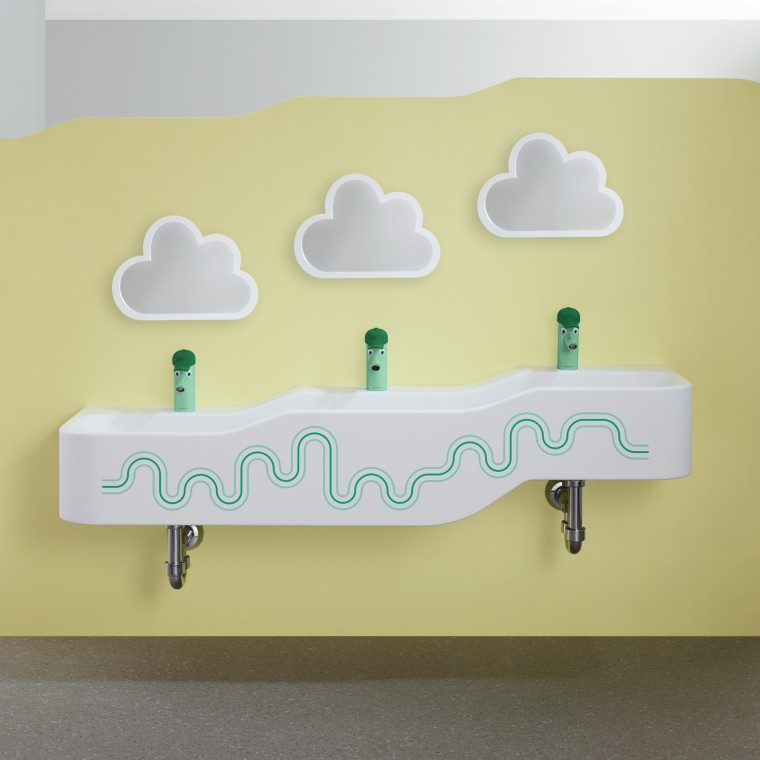 Element za igru i pranje Geberit Bambini u šumsko zelenoj i svjetlozelenoj boji Element za igru i pranje Geberit Bambini u šumsko zelenoj i svjetlozelenoj boji