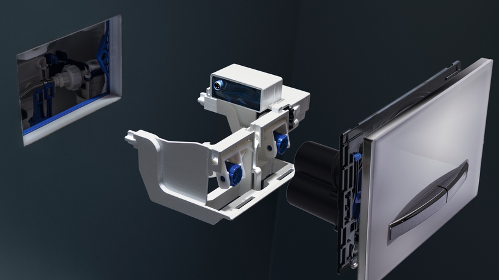 Geberit intervalna jedinica za sanitarno ispiranje može se jednostavno ugraditi u bilo koji Geberit Sigma ugradbeni vodokotlić 12 cm Geberit intervalna jedinica za sanitarno ispiranje može se jednostavno ugraditi u bilo koji Geberit Sigma ugradbeni vodokotlić 12 cm