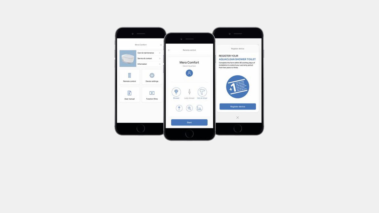 Geberit Home izgled aplikacije