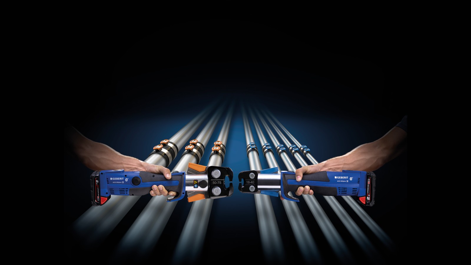 Usklađivanje boja čeljusti za stiskanje s dimenzijama Geberit FlowFit fitinga