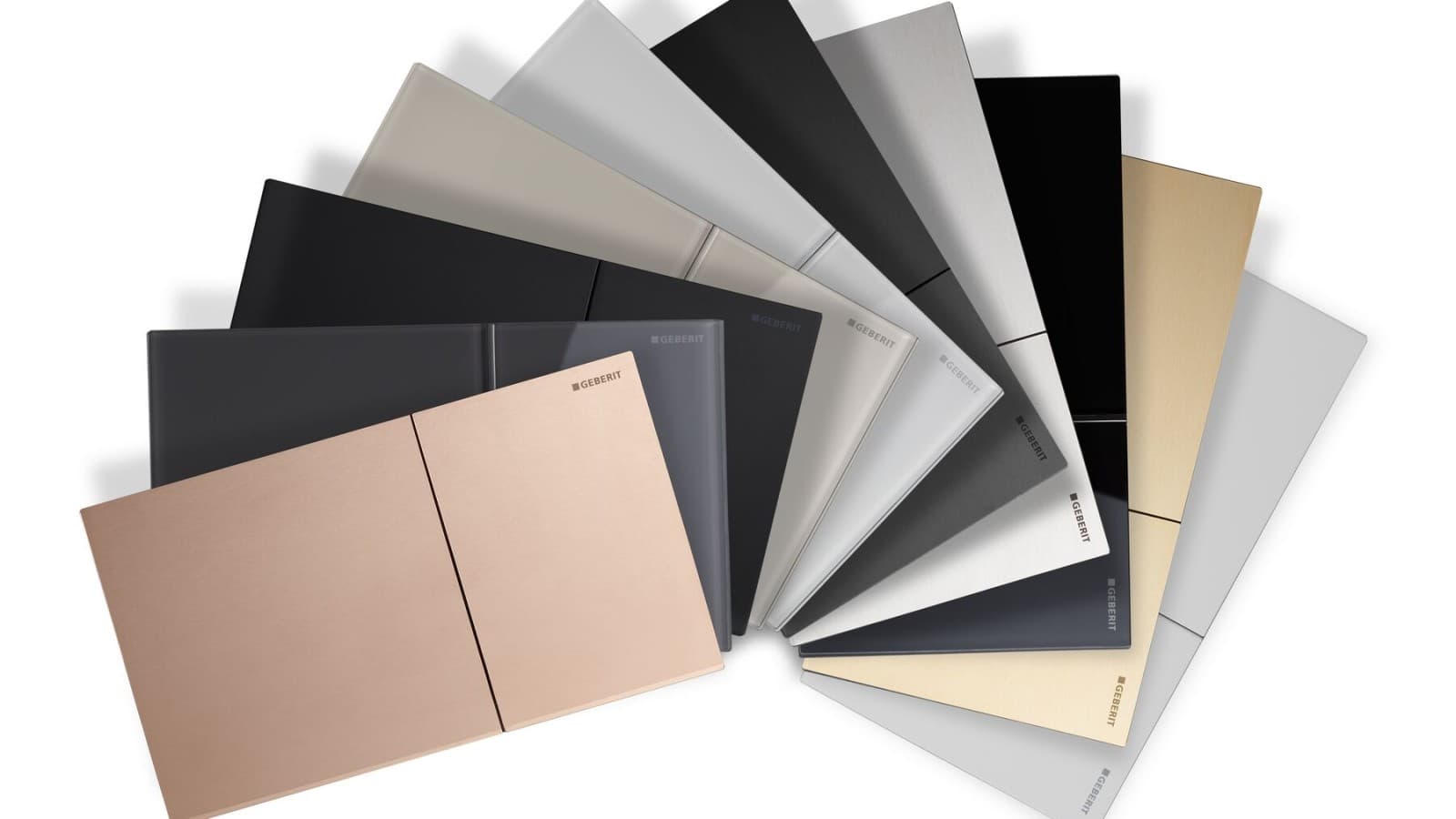 Izbor dostupnih površina za tipku za aktiviranje Geberit Sigma70 Izbor dostupnih površina za tipku za aktiviranje Geberit Sigma70